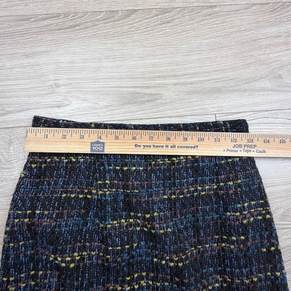 Anna Maria Paletti Italian Tweed Pencil Skirt Black Multi Color Business Size 40 - Picture 5 of 6